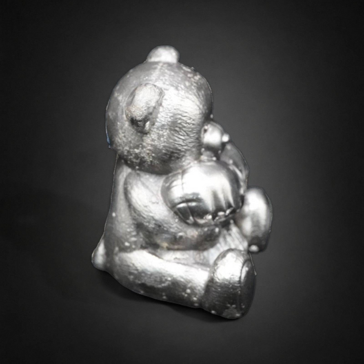 Teddy Hug hand poured 999 silver statue collectible by Gold Spartan