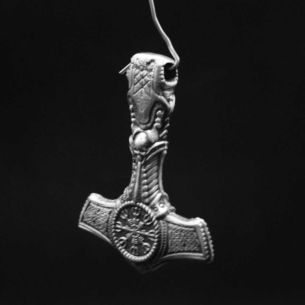 Thor’s Hammer Pendant hand poured 999 silver statue collectible by Gold Spartan