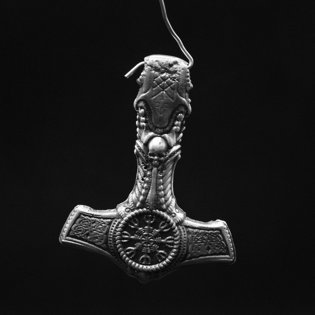 Thor’s Hammer Pendant hand poured 999 silver statue collectible by Gold Spartan