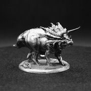 Triceratops hand-poured 999+ silver statue by Gold Spartan