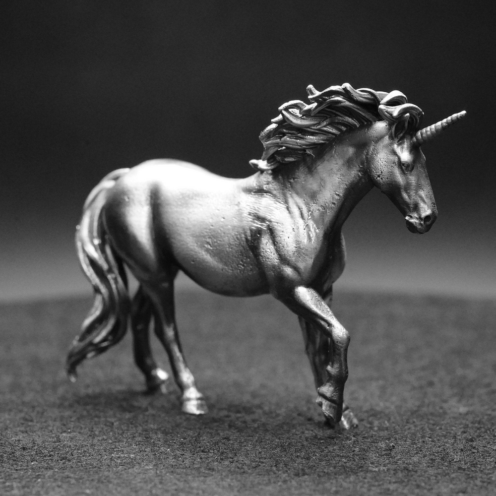 Unicorn hand poured 999 silver statue collectible by Gold Spartan