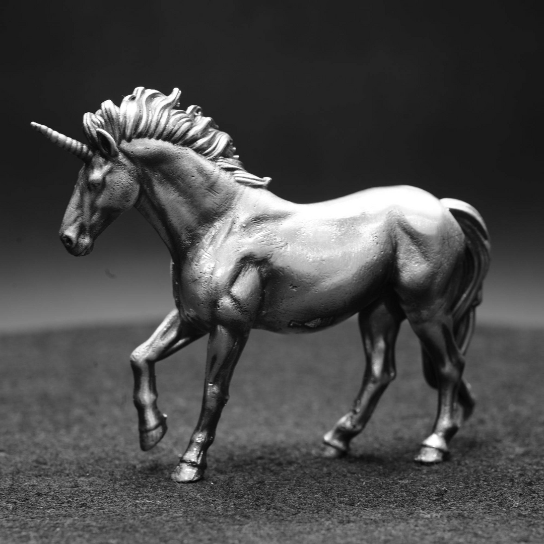 Unicorn hand poured 999 silver statue collectible by Gold Spartan