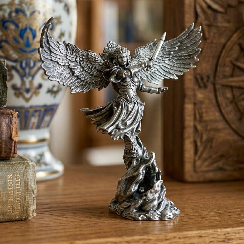Archangel hand-poured 999+ silver statue by Gold Spartan