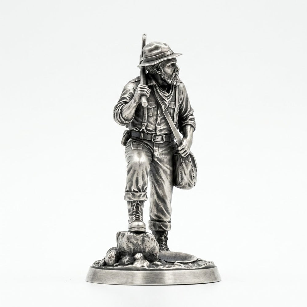 Prospector V3 hand-poured 999+ silver statue by Gold Spartan