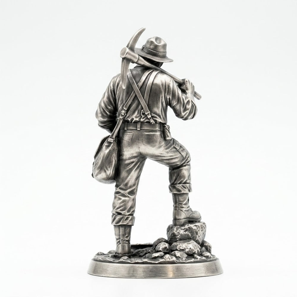 Prospector V3 hand-poured 999+ silver statue by Gold Spartan