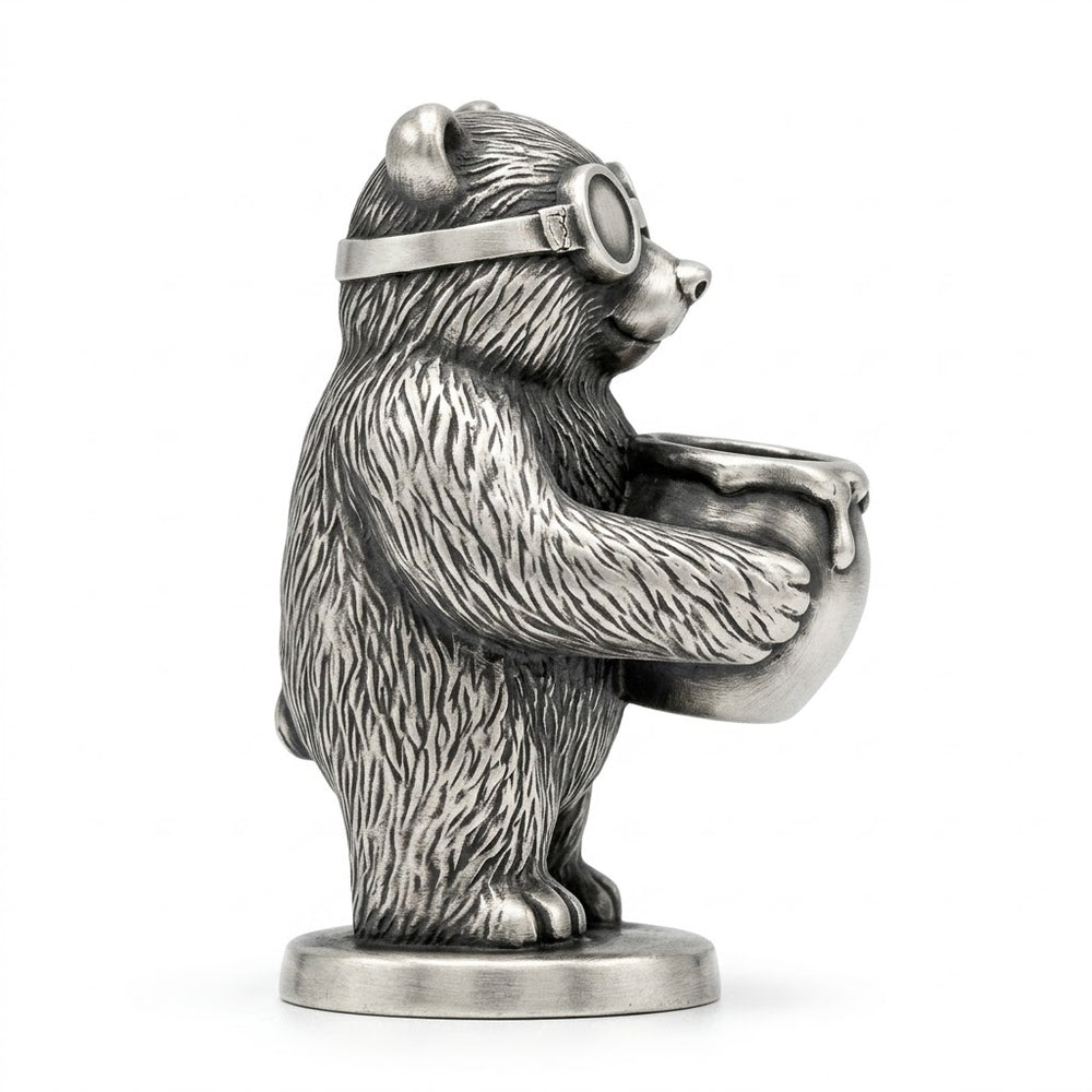 Honey Bear hand-poured 999+ silver statue by Gold Spartan