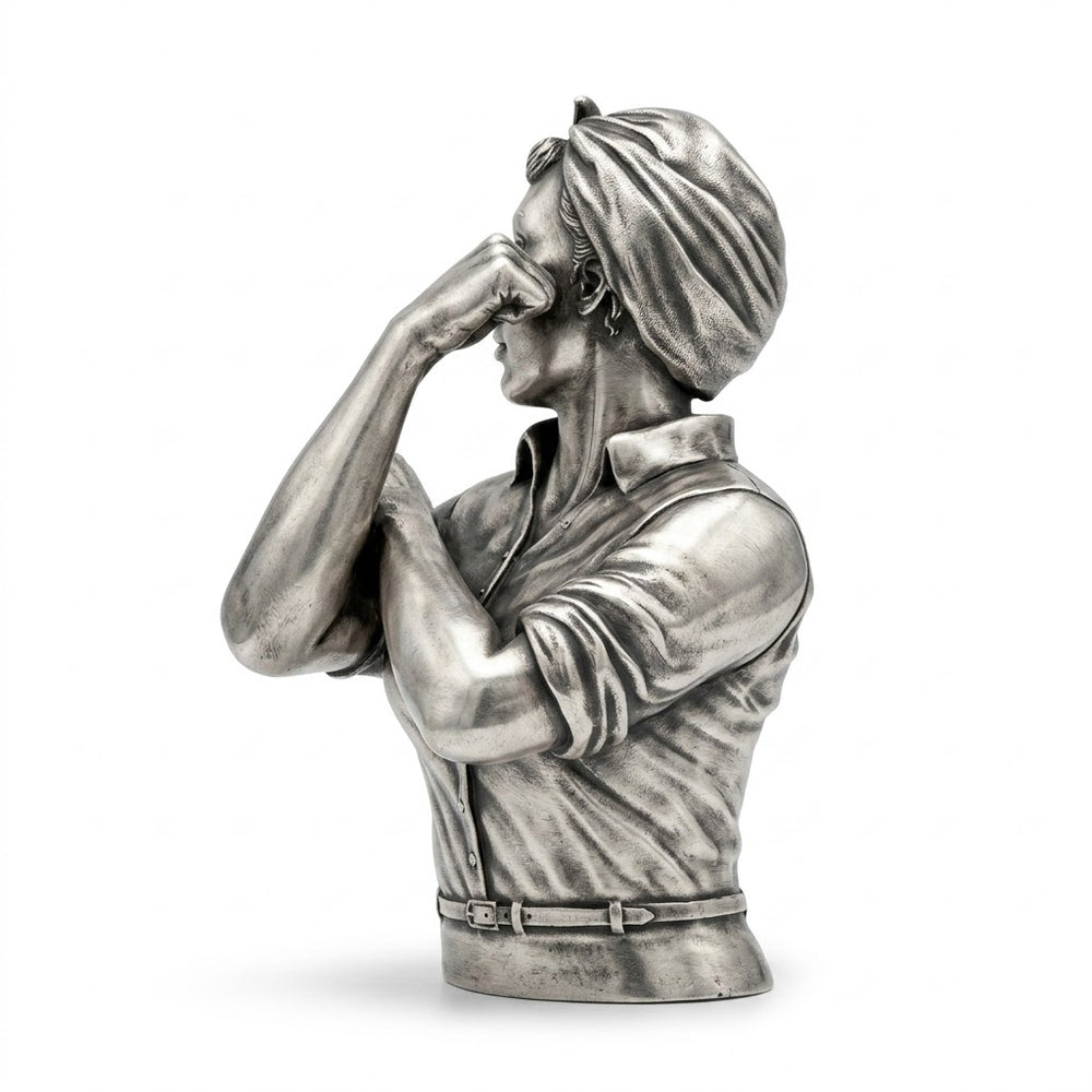 Rosie the Riveter hand-poured 999+ silver statue by Gold Spartan