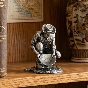 Prospector hand-poured 999+ silver statue by Gold Spartan