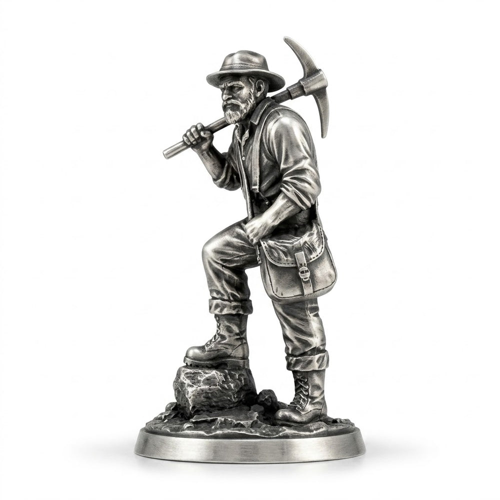 Prospector V3 hand-poured 999+ silver statue by Gold Spartan