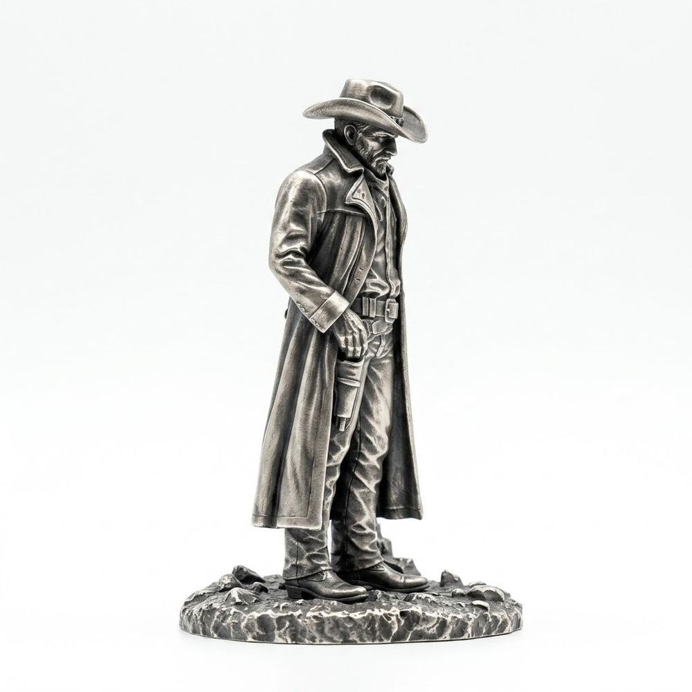 Gunslinger hand-poured 999+ silver statue by Gold Spartan