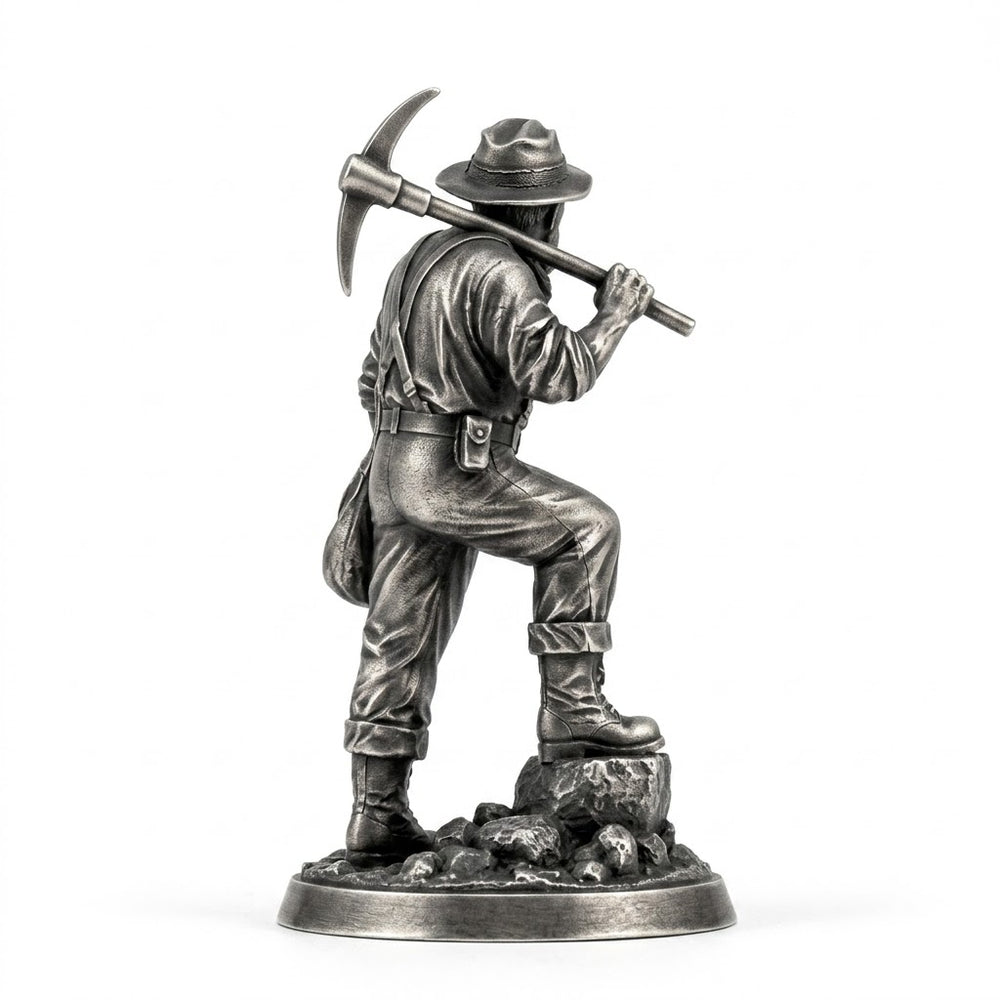 Prospector V3 hand-poured 999+ silver statue by Gold Spartan