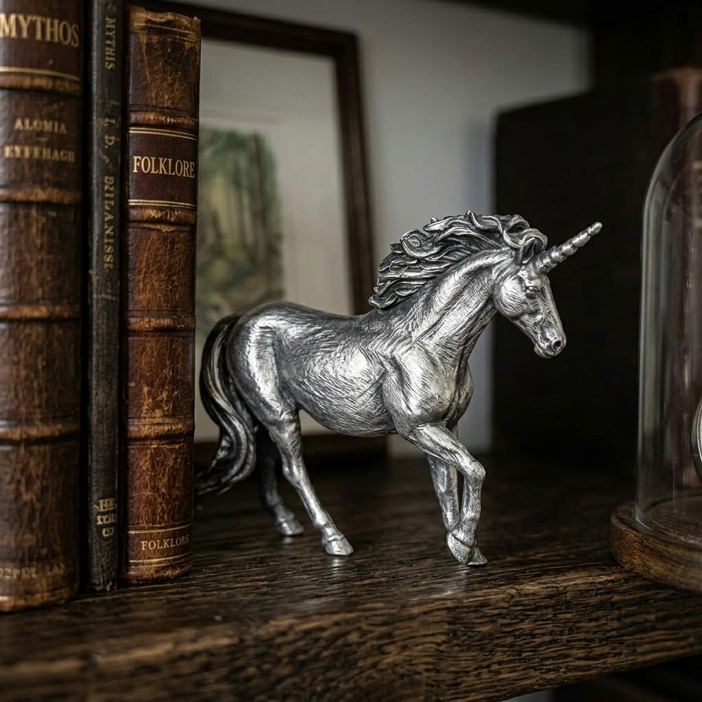 Unicorn hand-poured 999+ silver statue by Gold Spartan