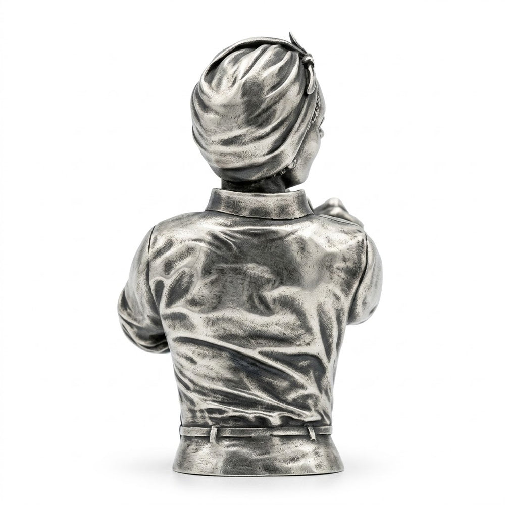 Rosie the Riveter hand-poured 999+ silver statue by Gold Spartan