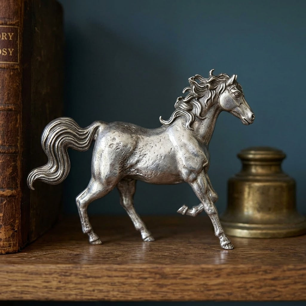 Mustang hand-poured 999+ silver statue by Gold Spartan