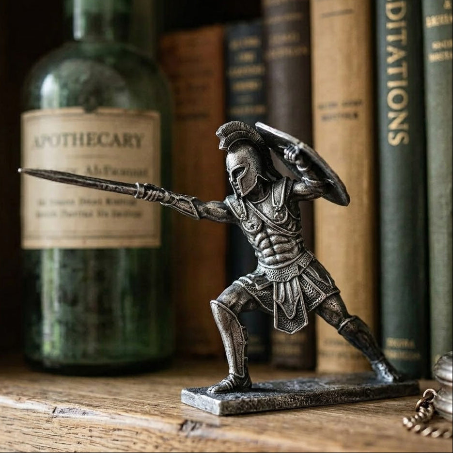 Achilles hand-poured 999+ silver statue by Gold Spartan
