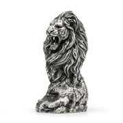 Lion Bust hand-poured 999+ silver statue by Gold Spartan