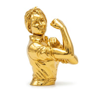 Rosie the Riveter hand-poured 999+ silver statue by Gold Spartan