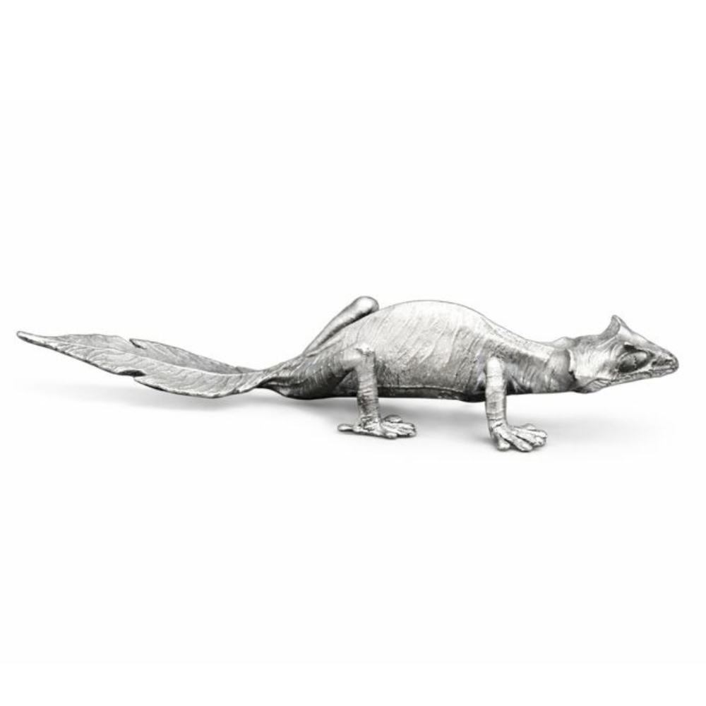 Leaf Tailed Gecko hand-poured 999+ silver statue by Gold Spartan
