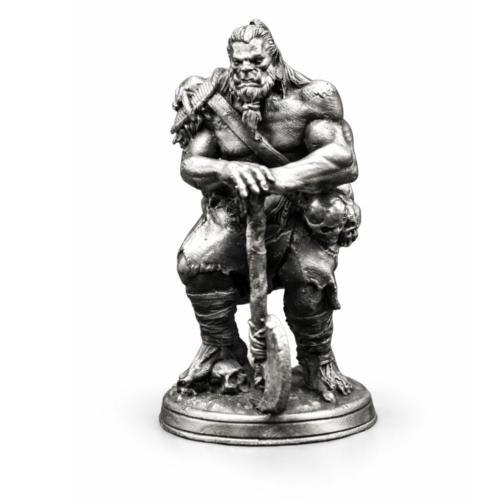 Orc hand-poured 999+ silver statue by Gold Spartan