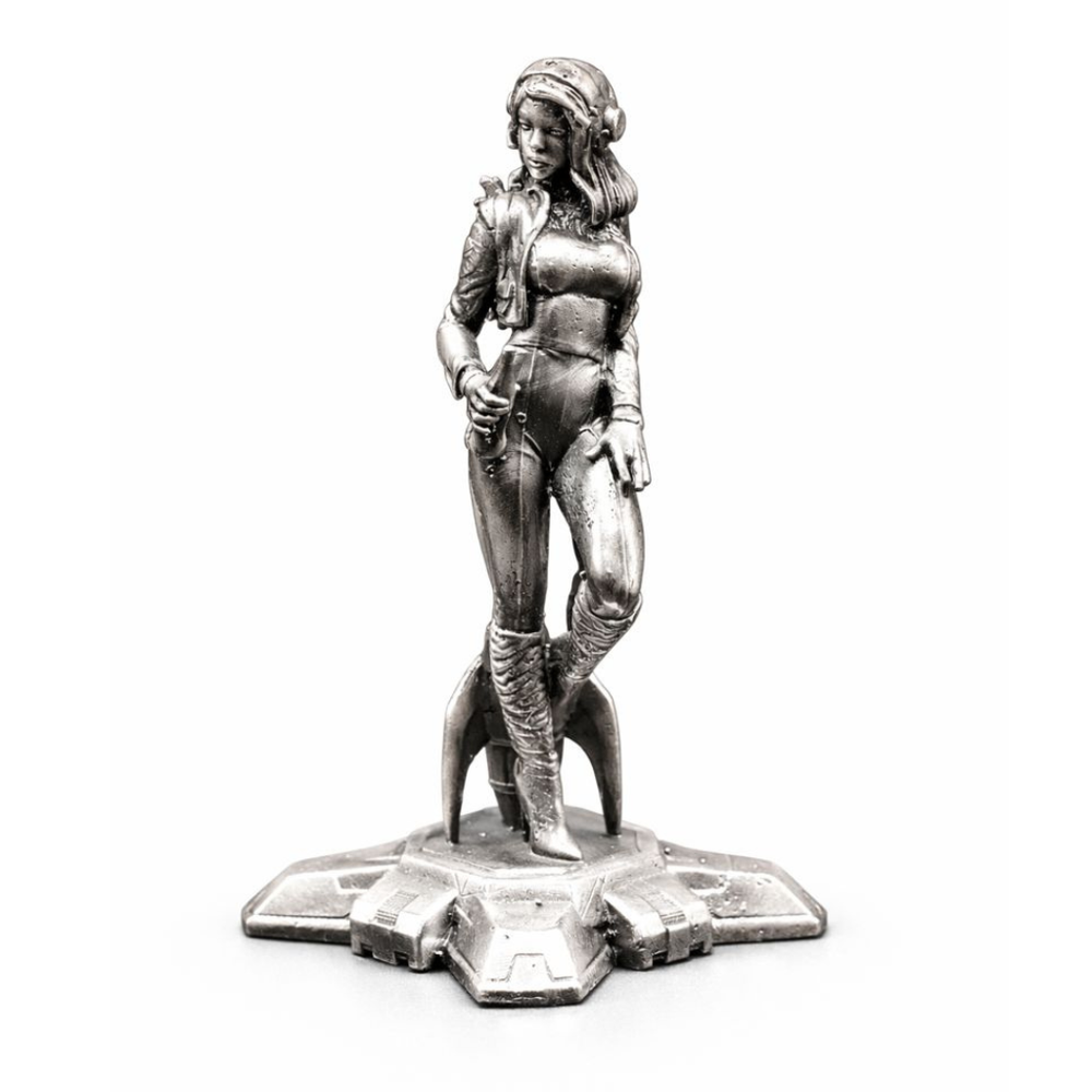 Rocket Girl hand-poured 999+ silver statue by Gold Spartan