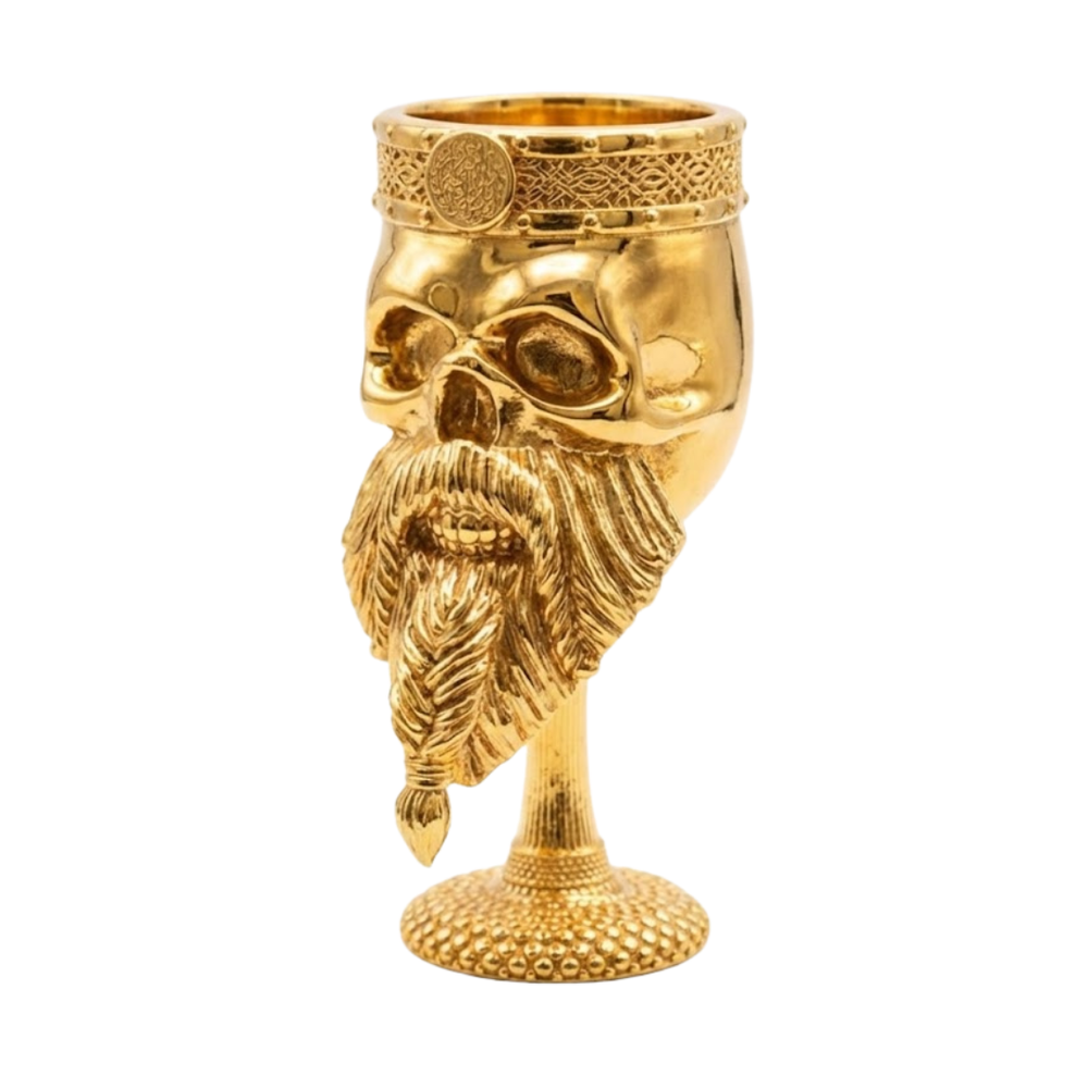 Celtic Skull Chalice hand-poured 999+ silver statue by Gold Spartan