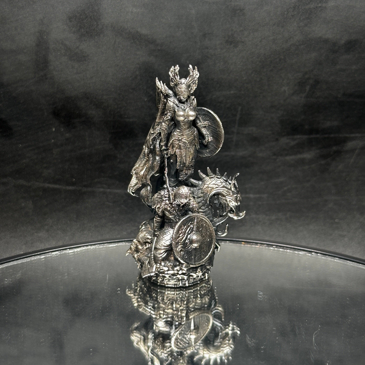 Valkyrie V2 hand poured 999 silver statue collectible by Gold Spartan