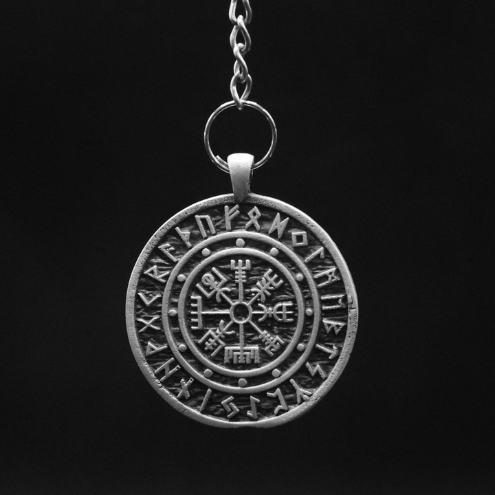 Vegvisir Pendant hand poured 999 silver statue collectible by Gold Spartan