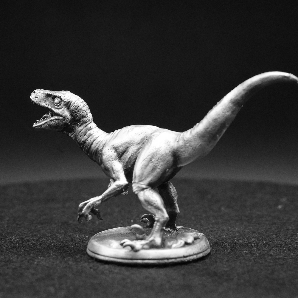 Velociraptor hand poured 999 silver statue collectible by Gold Spartan