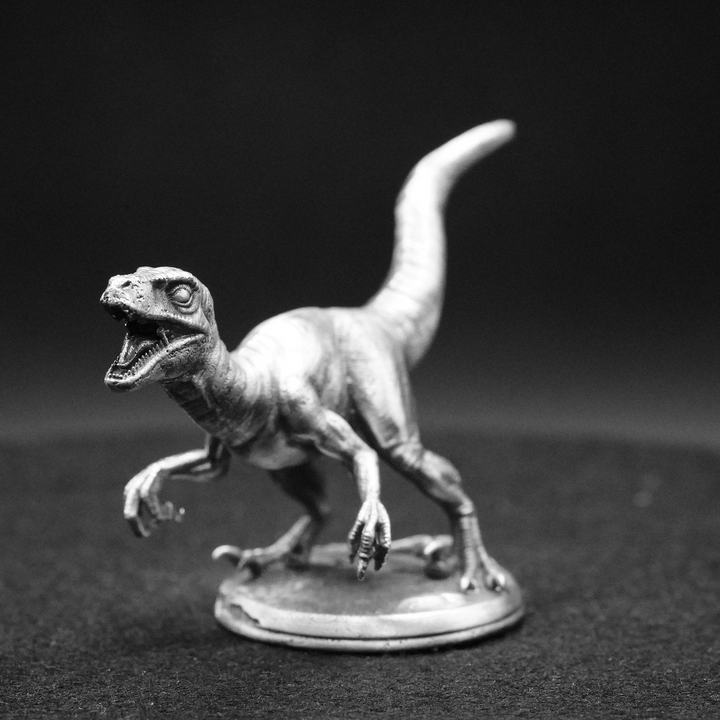 Velociraptor hand poured 999 silver statue collectible by Gold Spartan