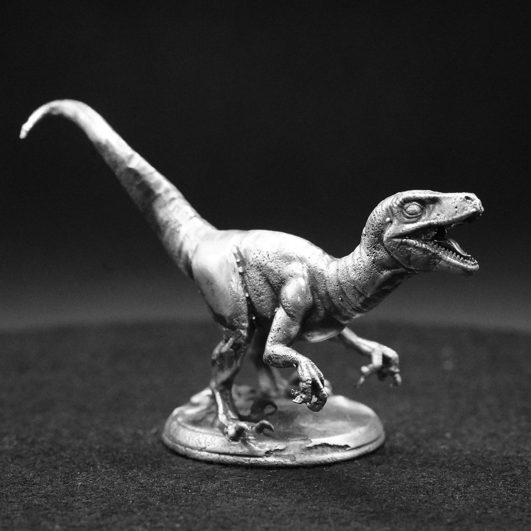 Velociraptor hand poured 999 silver statue collectible by Gold Spartan