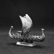Viking Ship hand-poured 999+ silver statue by Gold Spartan