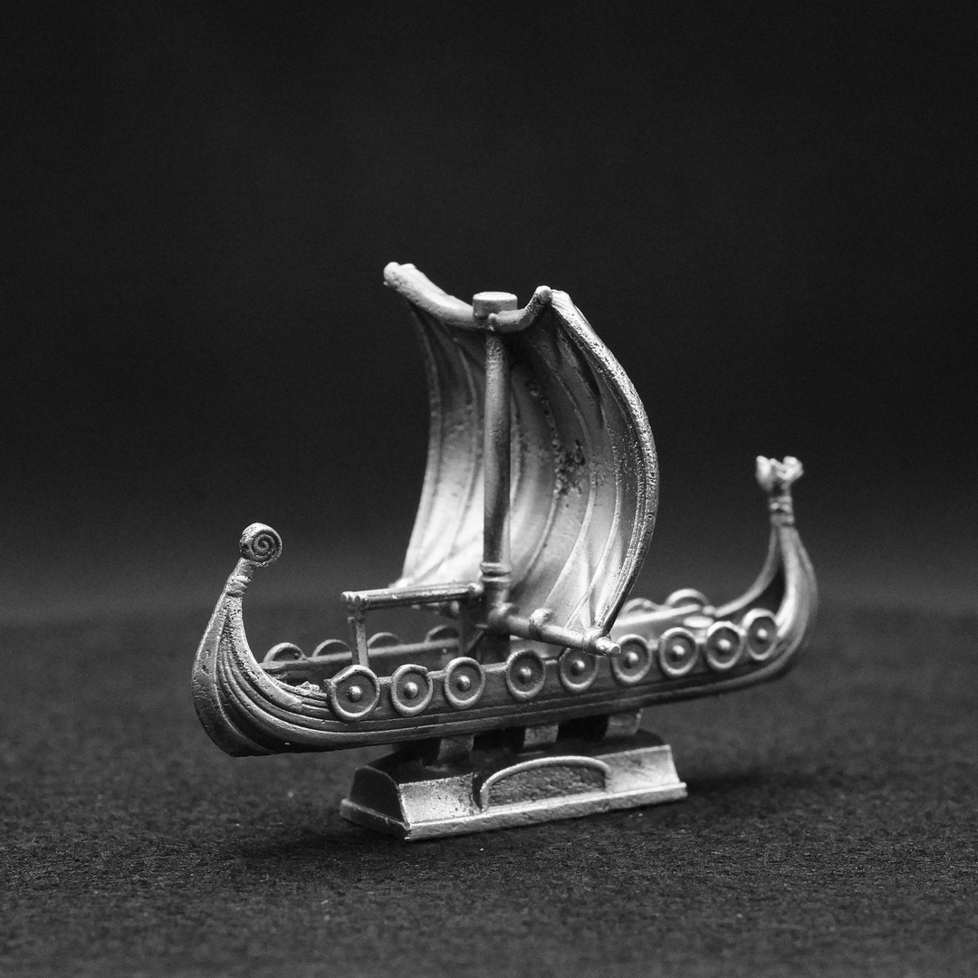 Viking Ship hand poured 999 silver statue collectible by Gold Spartan