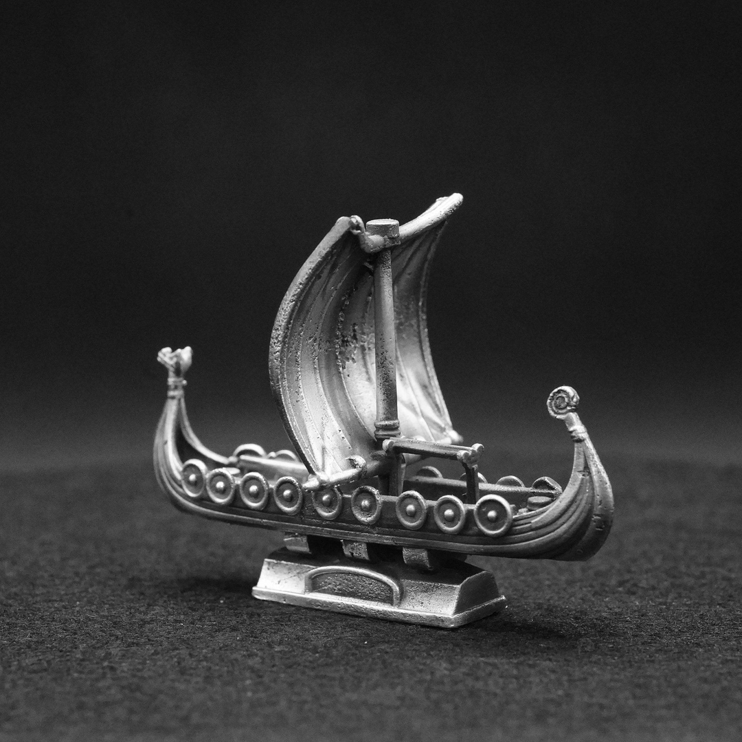 Viking Ship hand poured 999 silver statue collectible by Gold Spartan