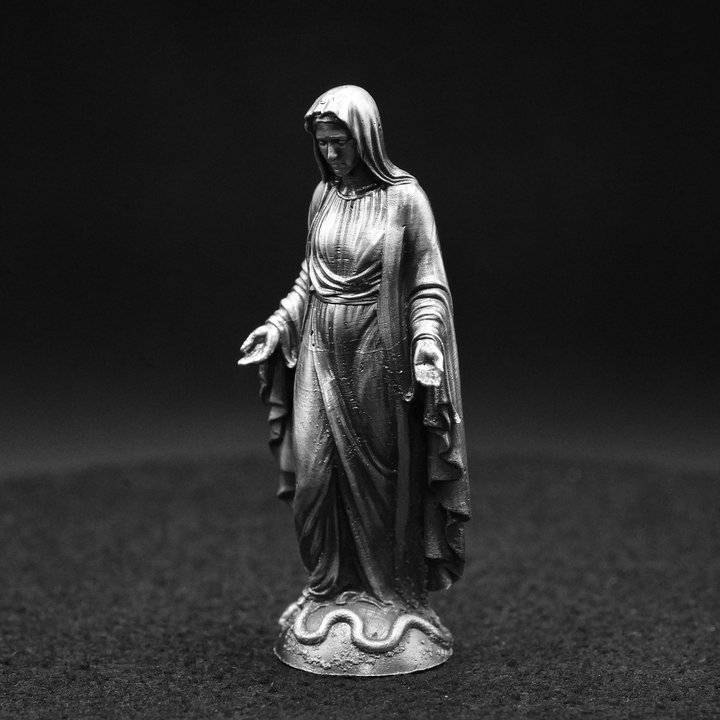 Virgin Mary hand poured 999 silver statue collectible by Gold Spartan