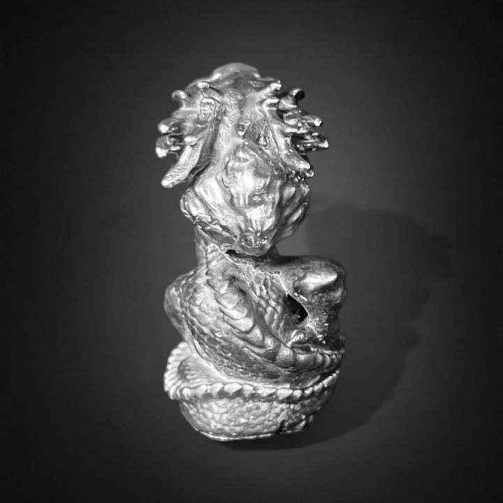 Wise Dragon hand poured 999 silver statue collectible by Gold Spartan