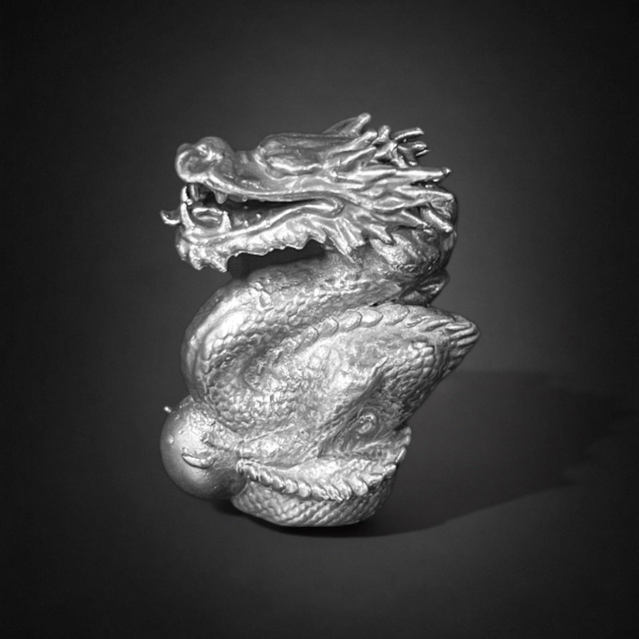 Wise Dragon hand poured 999 silver statue collectible by Gold Spartan