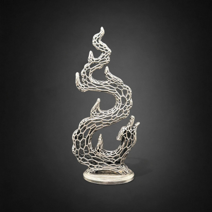 Year of The Dragon Mesh hand poured 999 silver statue collectible by Gold Spartan