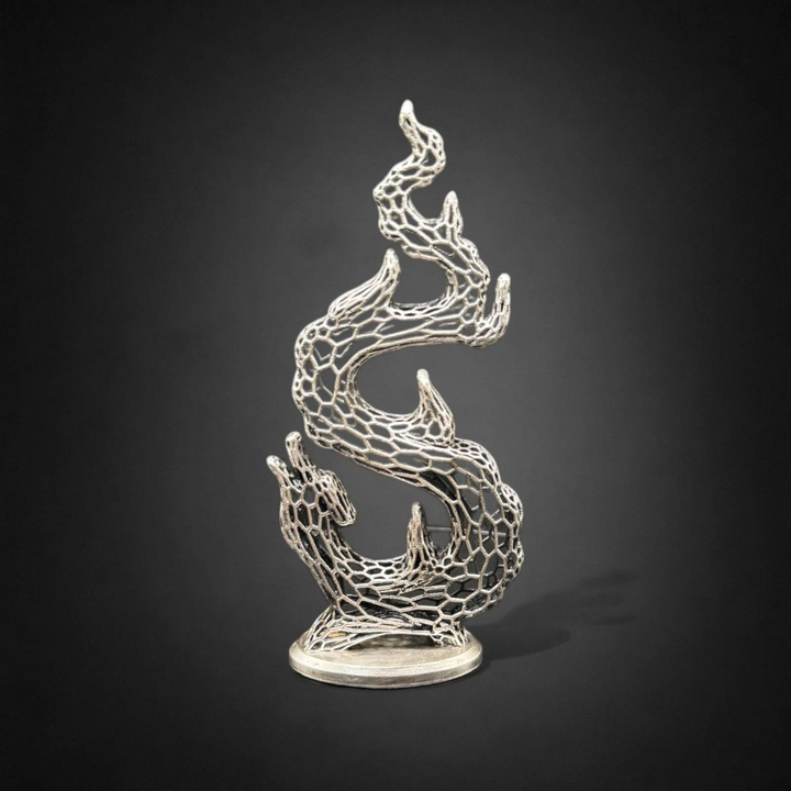 Year of The Dragon Mesh hand poured 999 silver statue collectible by Gold Spartan