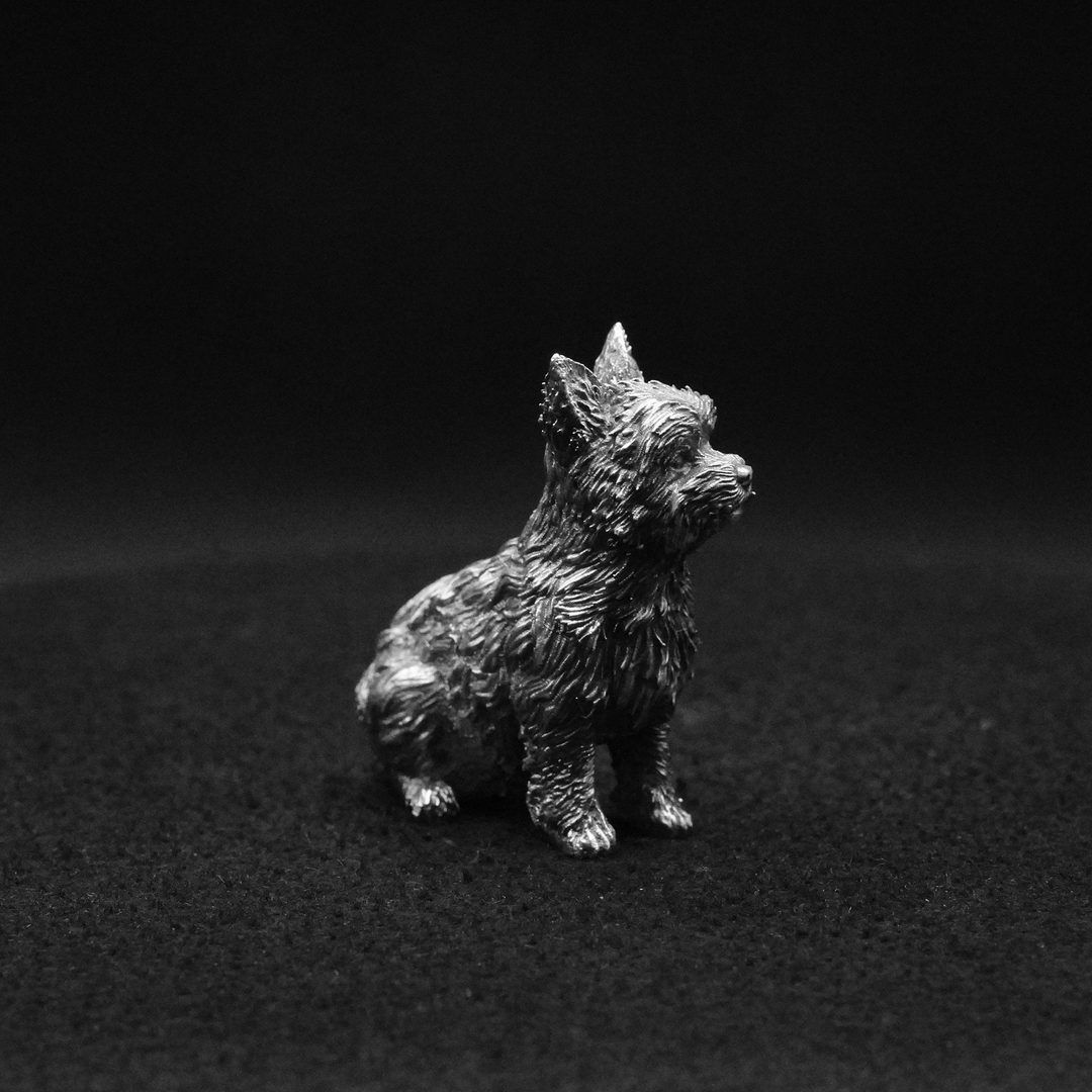 Yorkie hand poured 999 silver statue collectible by Gold Spartan