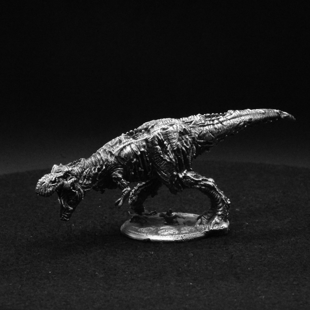 Zombie T-Rex hand poured 999 silver statue collectible by Gold Spartan