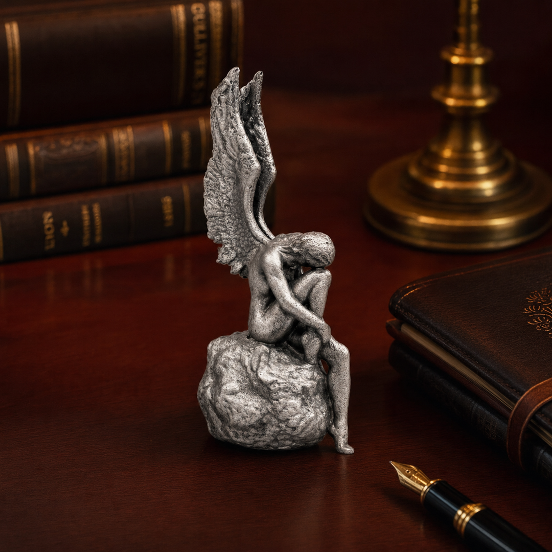 Angel Enchained hand-poured 999+ silver statue by Gold Spartan