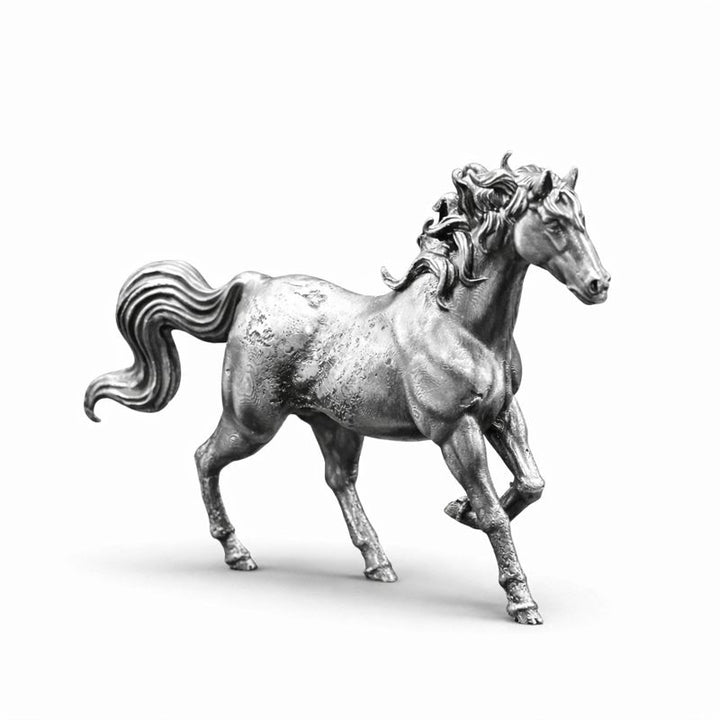 Mustang hand-poured 999+ silver statue by Gold Spartan