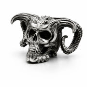 Demon Skull V2 hand-poured 999+ silver statue by Gold Spartan