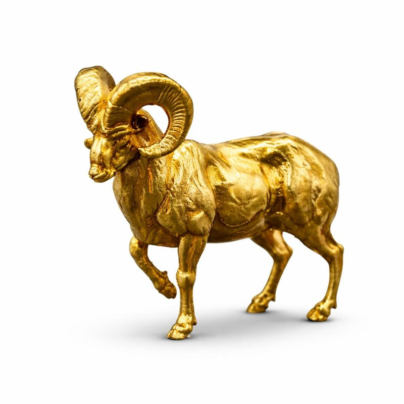 Ram hand-poured 999+ silver statue by Gold Spartan