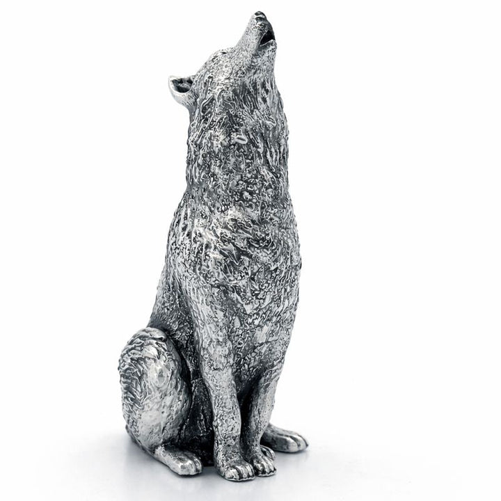 Howling Wolf hand-poured 999+ silver statue by Gold Spartan