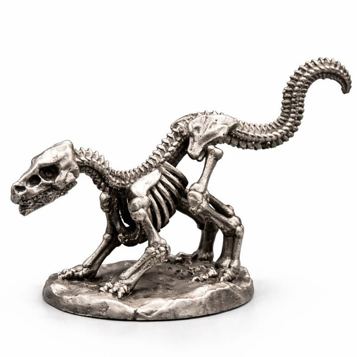 Raptor Skeleton hand-poured 999+ silver statue by Gold Spartan