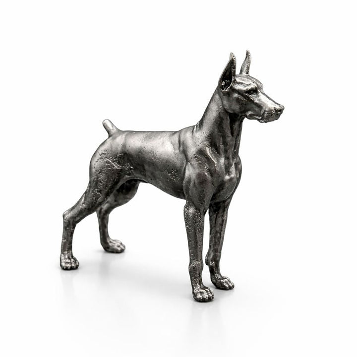 Doberman hand-poured 999+ silver statue by Gold Spartan