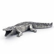 Crocodile hand-poured 999+ silver statue by Gold Spartan