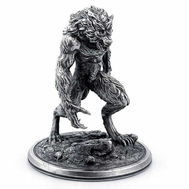 Werewolf hand-poured 999+ silver statue by Gold Spartan