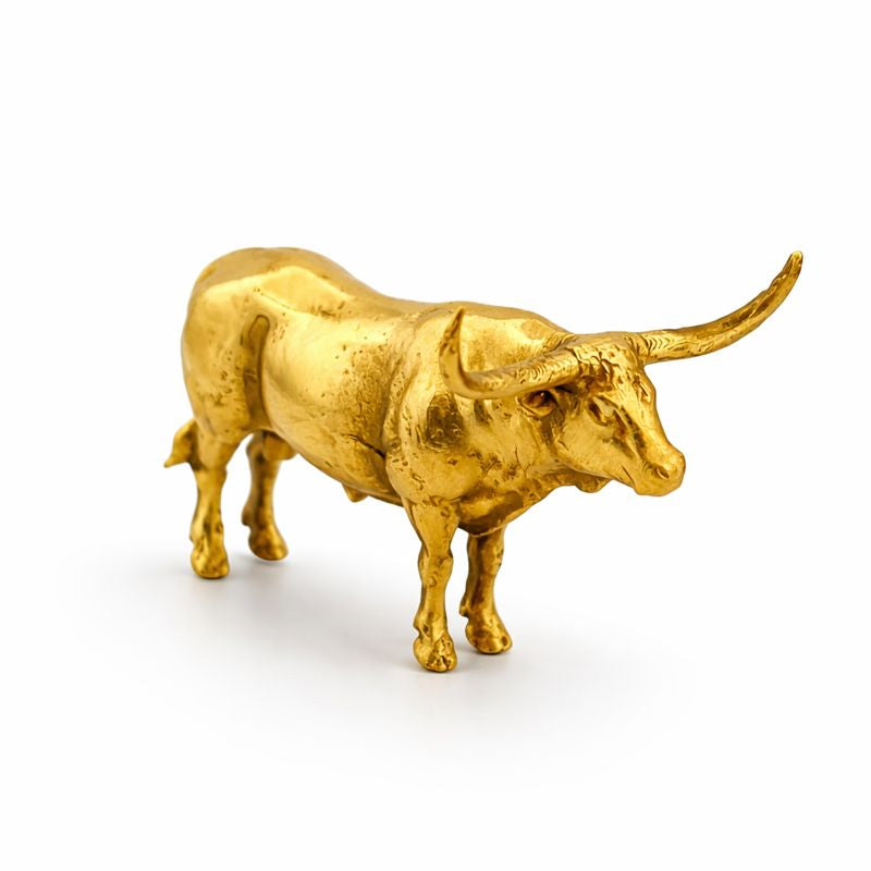 Longhorn hand-poured 999+ silver statue by Gold Spartan